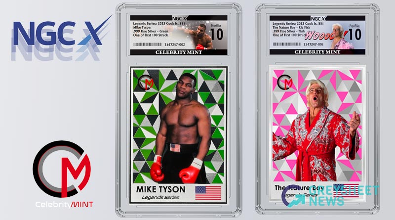 Mike Tyson and Rick Flair are featured on the first ever precious metal legal tender collectible trading coins, created by Celebrity Mint, and certified by NGCX.