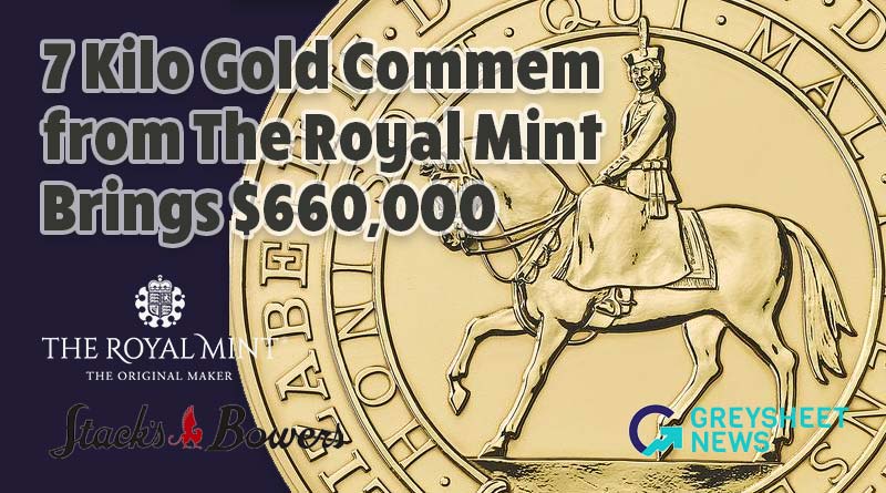 Gem Proof Gold 7 Kilogram coin, denominated as 7000 pounds