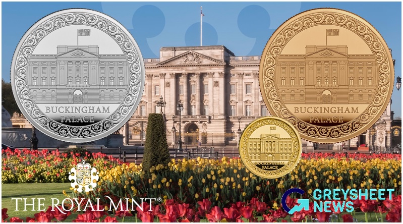 Stately Buckingham Palace features on new £5 crown proof coins.