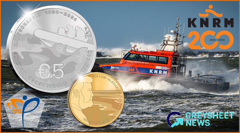 Stylised images of the Royal Netherlands Rescue Institution feature on the new coins.