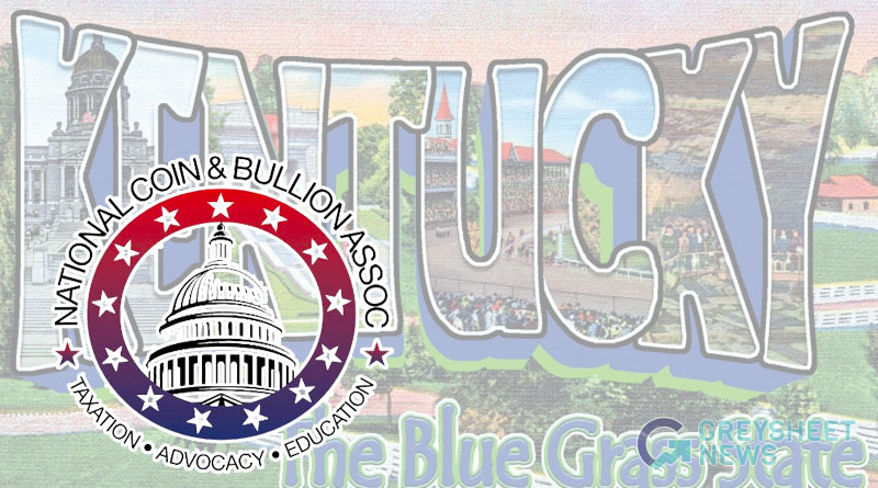 National Coin & Bullion Association logo atop Kentucky postcard