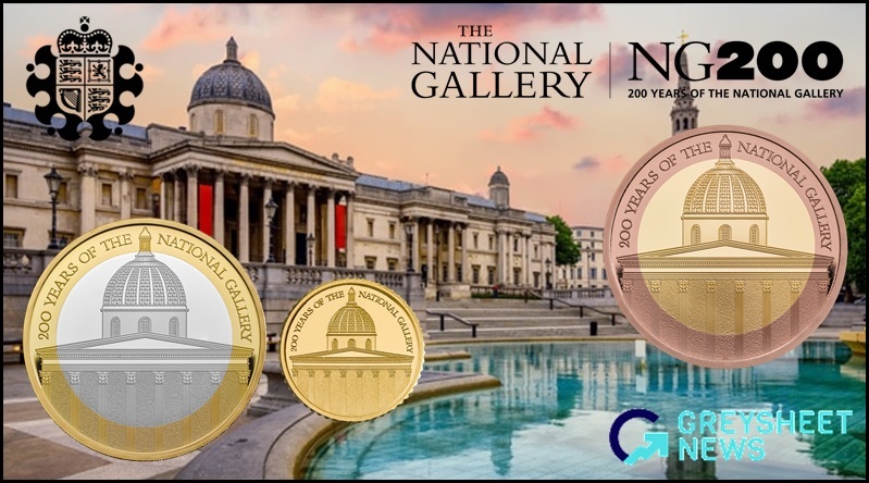 Landmark National Gallery features on latest £2 commemoratives.