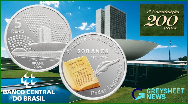 Brazil's futuristic congress building features on latest silver coins.