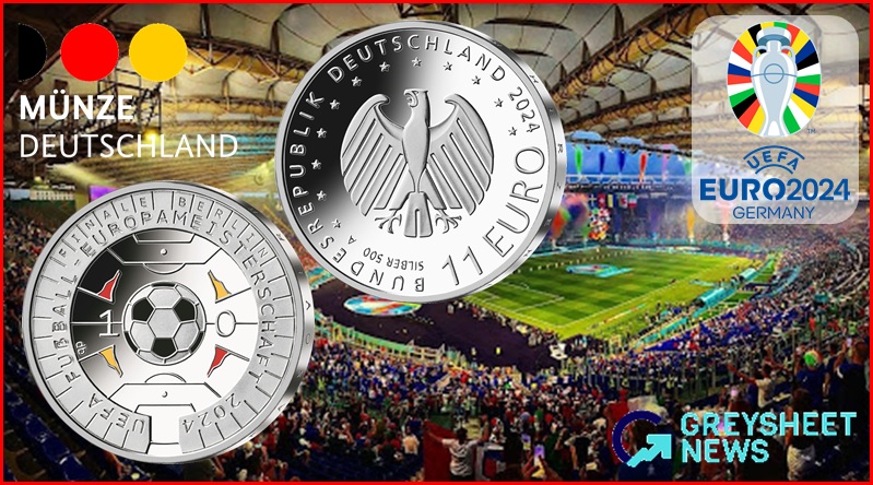 Germany: UEFA 2024 Euro Football Championships celebrated with 11 Euro silver and colour coins