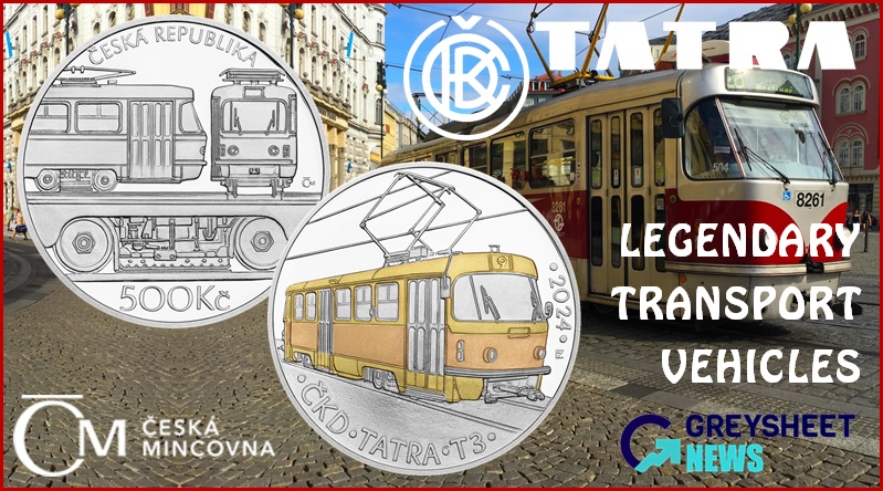 Retro tramvaj Tatra T3 představuje čtvrté vydání stříbrných mincí v legendární české dopravní sérii