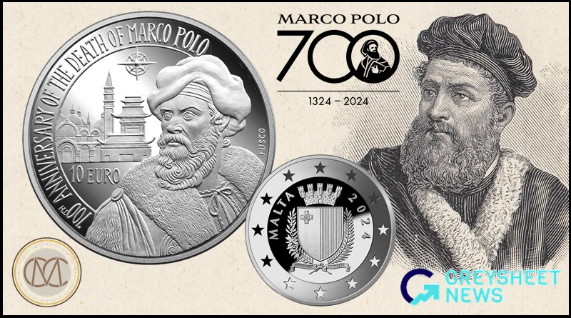 A mature image of Marco Polo features on the obverse side.
