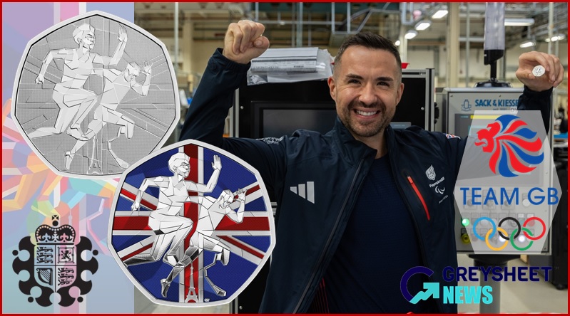 United Kingdom: British Olympic & Paralympic Athletes Strike First Commemorative 50 Pence Coins At Royal Mint