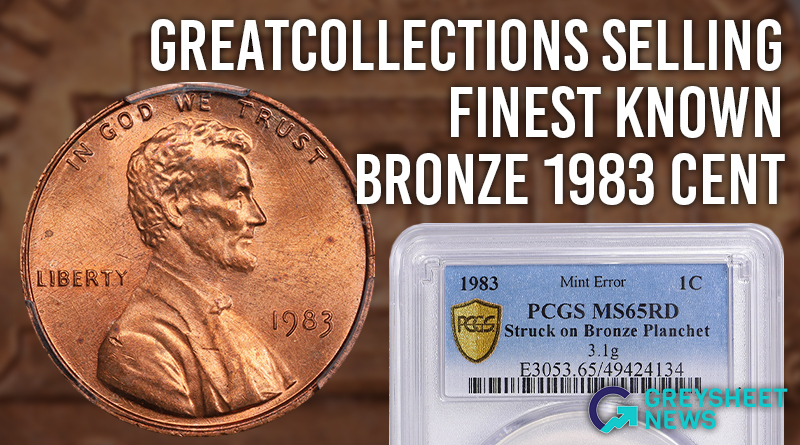 PCGS MS65RD 1983 Bronze Cent up for Auction at GreatCollections