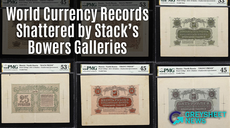 Nearly $2.5 million in world banknotes were sold.