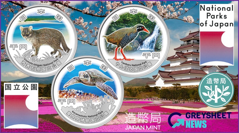 Each coin features a colour design representing one of the 34 National Parks