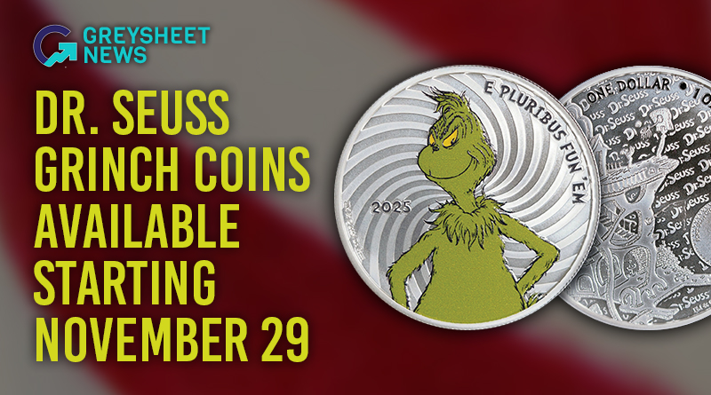 Mintage of the one-ounce .999 fine silver Grinch coins will be limited to 5,000.