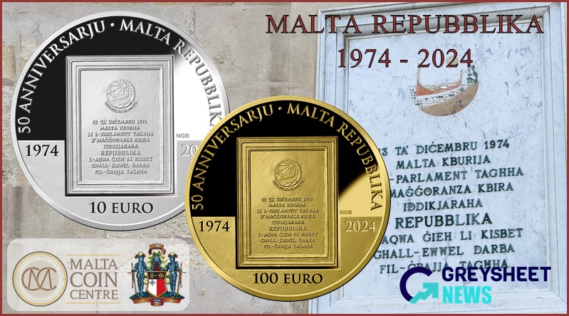 A stone tablet marking the Republic is recreated on the obverse.