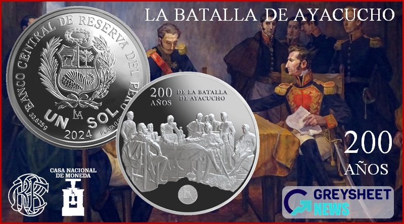 Hernández Morillo's painting entitled Capitulation of Ayacucho features on the obverse.