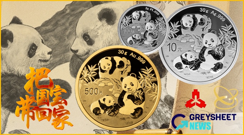 A family of pandas feature on the obverse side