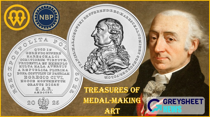 The original medal created in 1790 is replicated on this new silver coin.