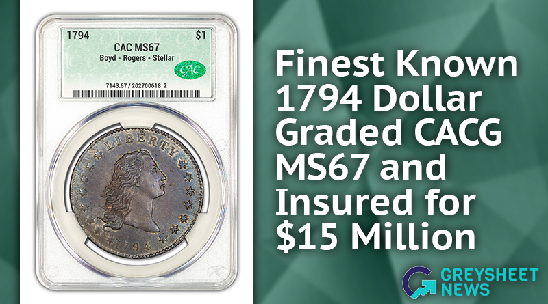 It was previously graded PCGS MS66+ with a CAC sticker of approval.