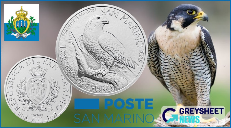 A detailed image of the peregrine falcon features on the obverse.