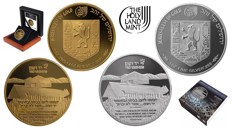 Israel. New Gold and Silver Proof Bullion Medals Honouring