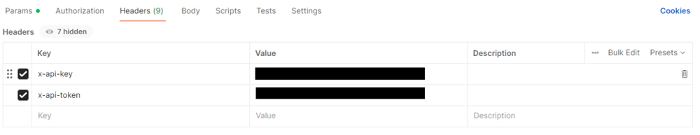 Postman headers example