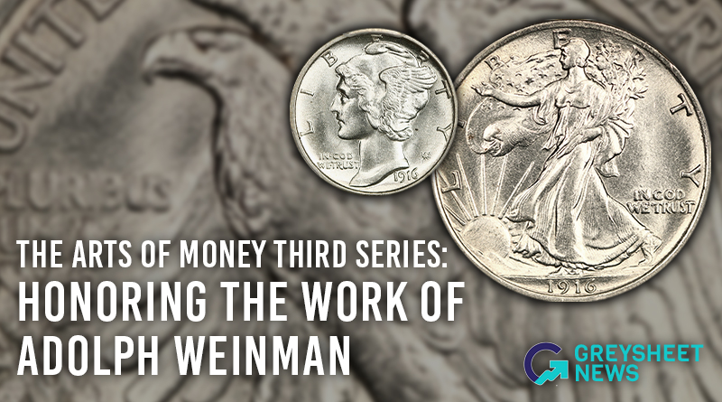 Adolph Weinman created the Walking Liberty Half Dollar and Mercury Dime.