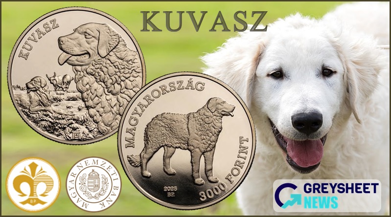 Hungary. Latest Coin in Hungarian Dogs Series Features Distinguished Kuvasz Breed