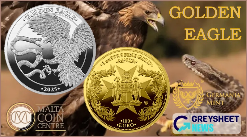 Malta. Majestic Golden Eagle Features on Gold and Silver Bullion and Proof Coins