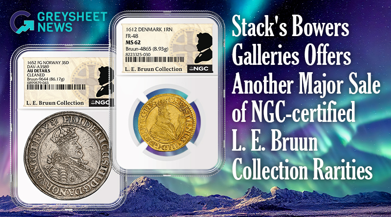 Stack's Bowers Galleries Offers Another Major Sale of NGC-certified L. E. Bruun Collection Rarities