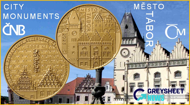 Czech Republic. Final Gold Coins in Popular Collector Series Features Medieval City of Tabor