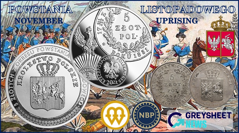 Poland. New Silver Proof Coins from Popular Collector Series Features 5 Złoty Pieces of 1831