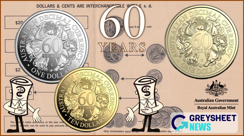 Australia. New Gold and Silver Proof Coins Mark Decimal Changeover Anniversary