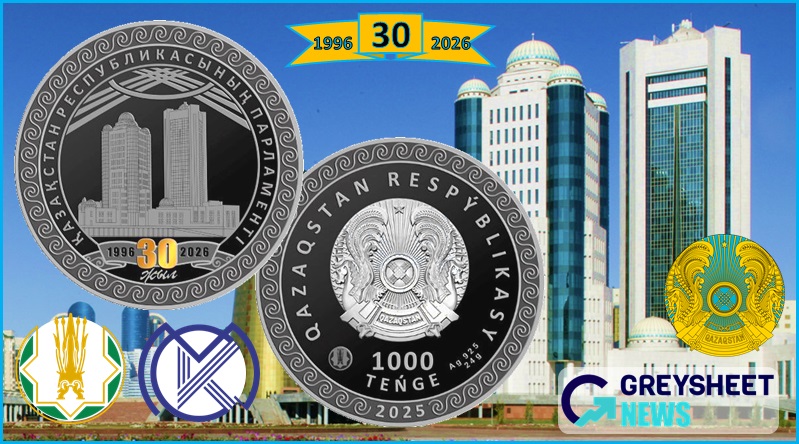 Kazakhstan. New Silver Proof Coins Celebrate 30 Years of the National Parliament