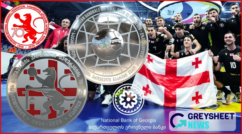 Georgia. New Silver Proof and Colour Coin Features 2026 European Handball Tournament