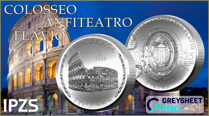 Italy. Latest Silver Proof Mega-Coin Features Rome's Iconic Coliseum and Amphitheatre