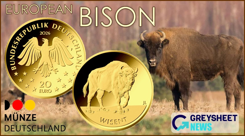Germany. Latest Annual Gold Coins Feature the Majestic European Bison