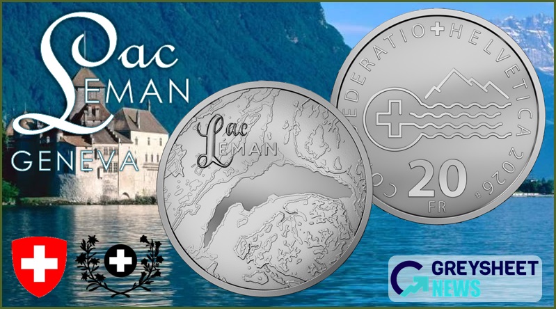 Switzerland. Third Silver Coin in Swiss Lakes Series Highlights Legendary Lake Geneva 