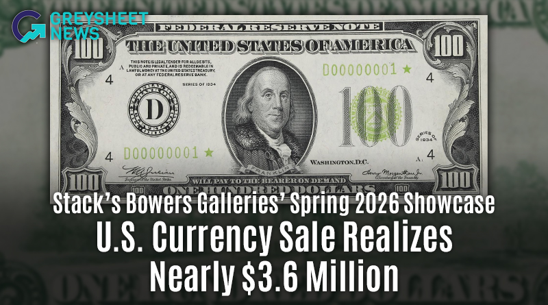 Stack's Bowers Galleries' Spring 2026 Showcase U.S. Currency Sale Realizes Nearly $3.6 Million, with Numerous Records Broken