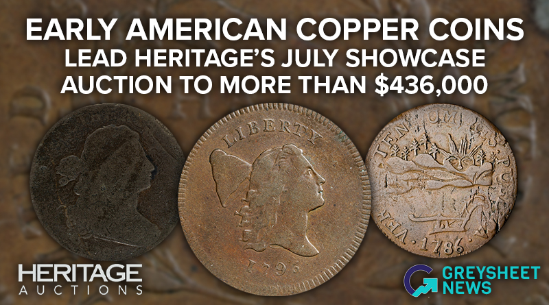 Early American Copper Coins Lead Heritage's July Showcase Auction to More Than $436,000