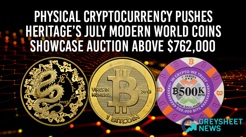 Physical Cryptocurrency Pushes Heritage's July Modern World Coins Showcase Auction Above $762,000