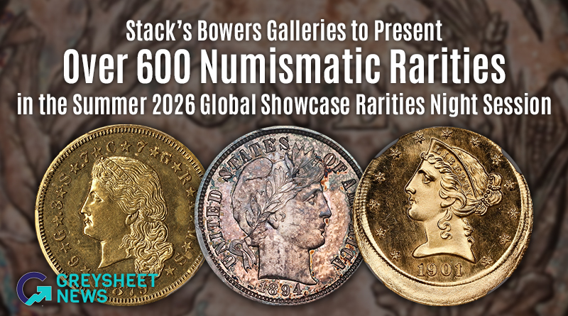 Stack's Bowers Galleries to Present Over 600 Impressive Numismatic Rarities in the  Summer 2026 Global Showcase Rarities Night Session