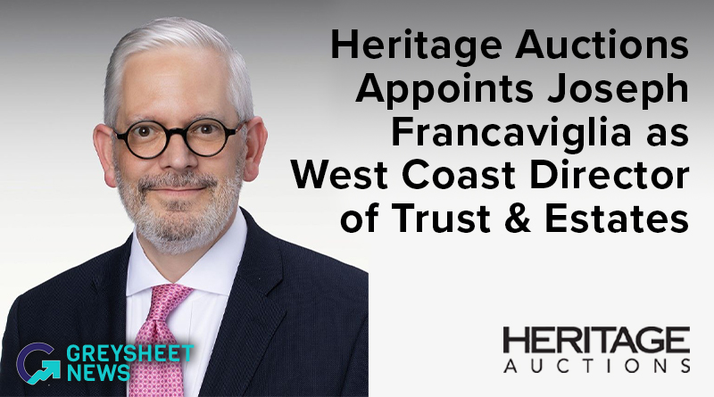Heritage Auctions Appoints Joseph Francaviglia as West Coast Director of Trust & Estates