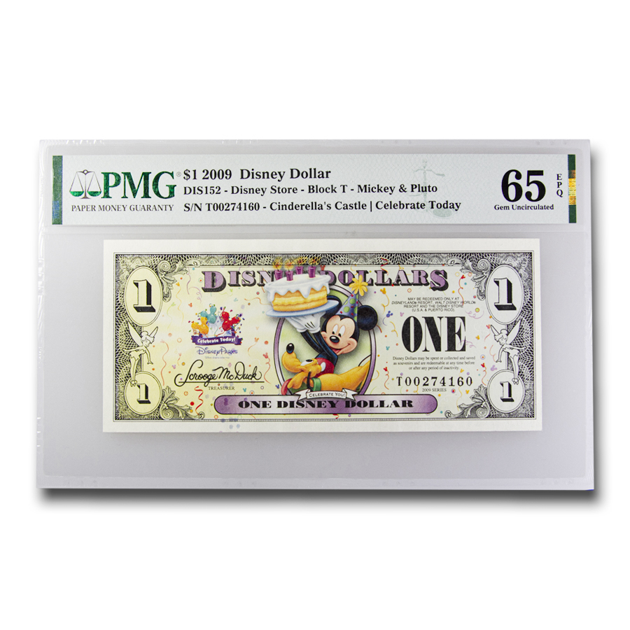 2009 Disney Store Block T, Mickey & Pluto $1 Celebrate Today