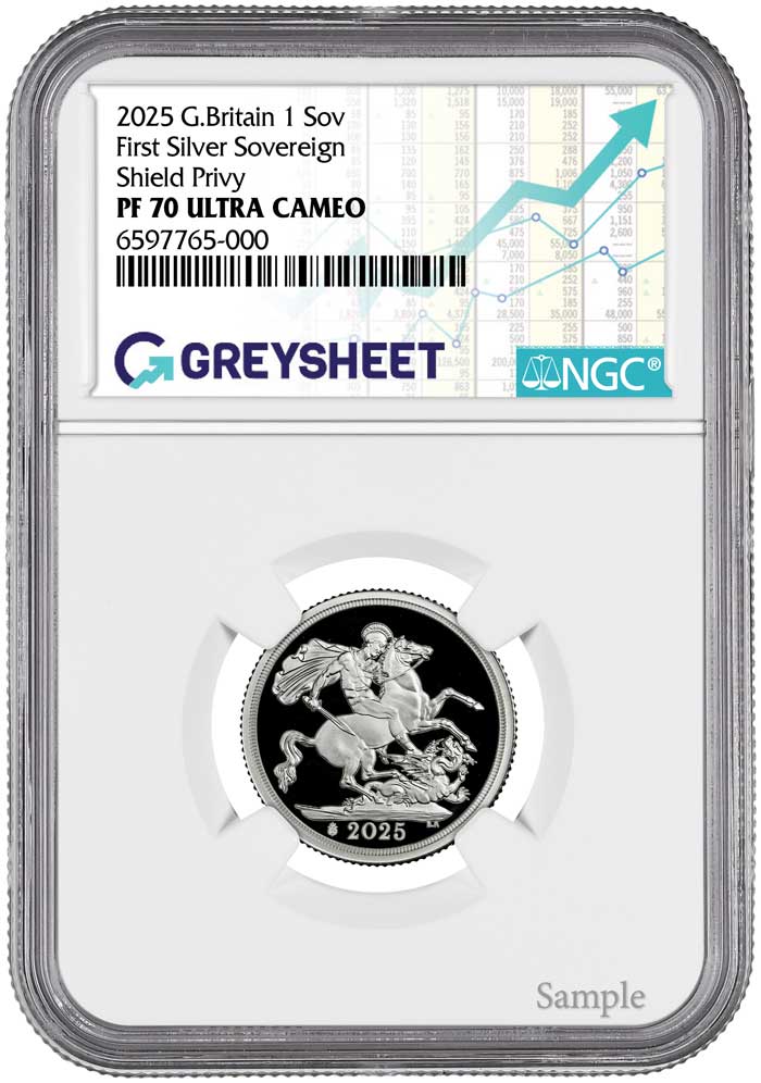 2025 Privy Mark Great Britain Silver Sovereign NGC PF70 UCAM - (1) Coin image